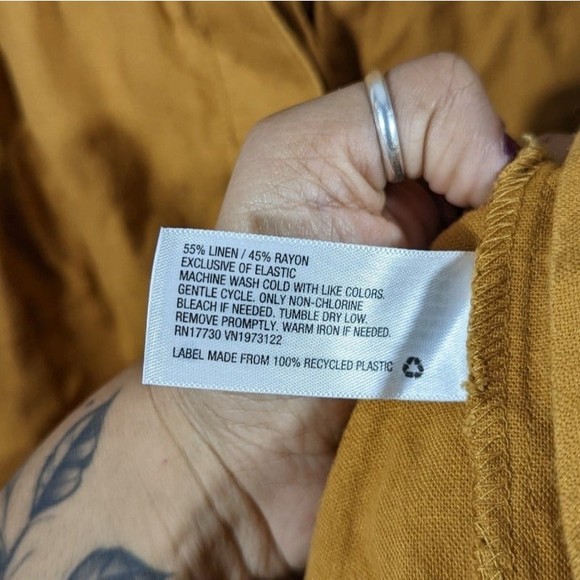 Universal Thread Mustard Linen Blend Romper Women's Size XS - Picture 5 of 5